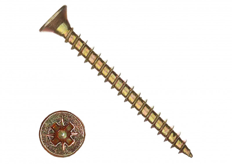 Саморез универсальный желтый цинк 6х40