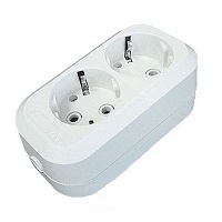 Колодка 2-гнезда с/з AБС пластик еврослот UNIVersal