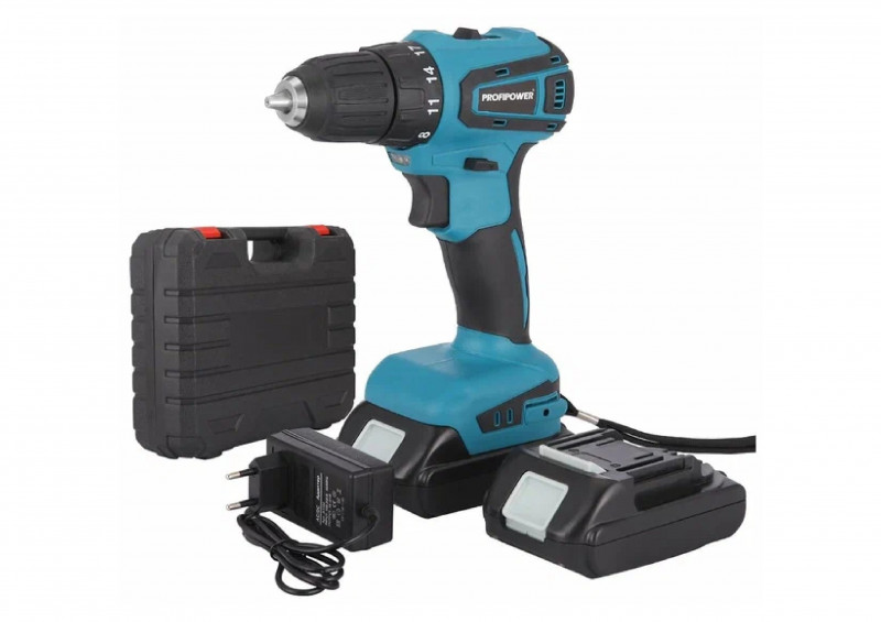 Дрель акк. 18В MKBL-18B Бесщеточный (45Нм/2,0Ач/2акк./Li-ion/кейс) PROFIPOWER