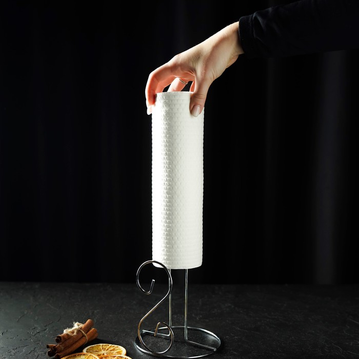 Подставка под бумажные полотенца, 13,4х13,4х28 см, цвет хром