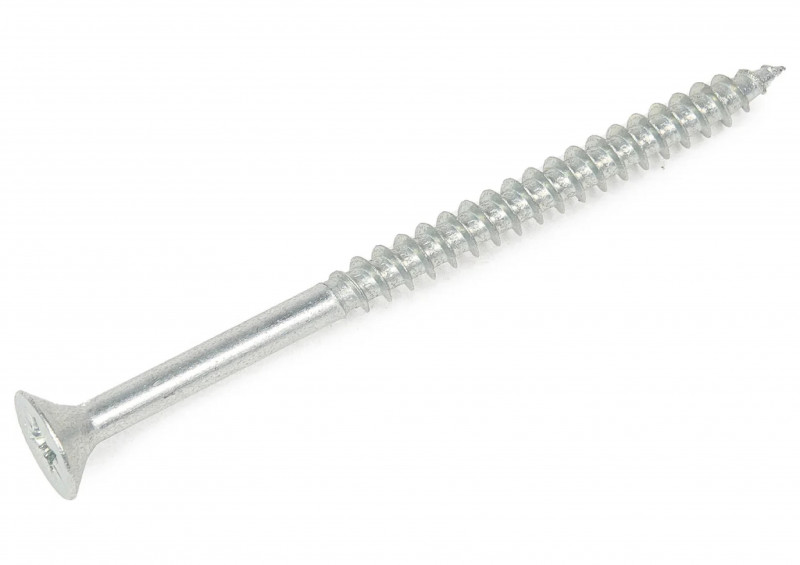 Саморез универсальный белый цинк 6х90