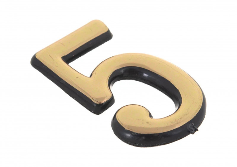 Номер для дверей "5" самоклеющийся