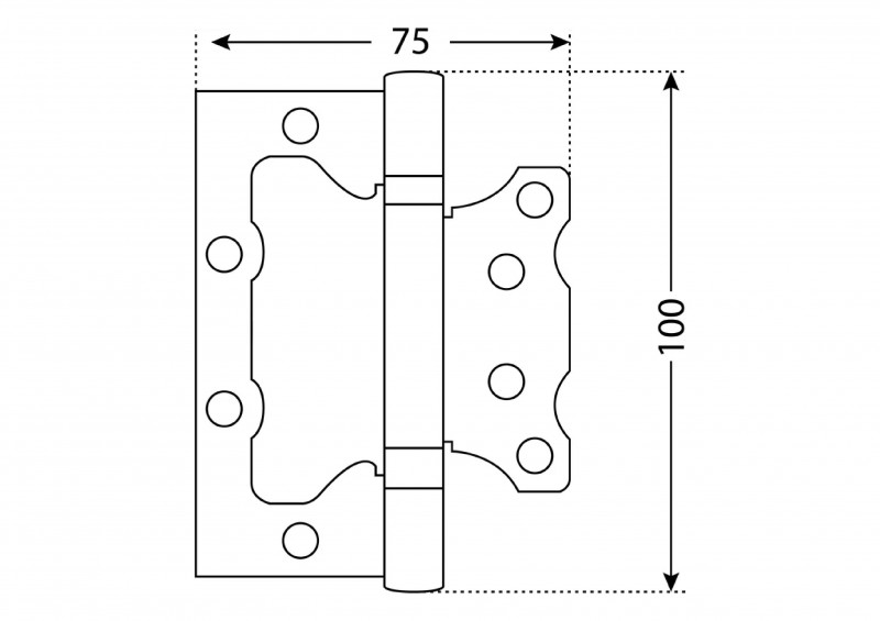 Петля 2ВВ СР 2,5мм 100х75 АЛЛЮР латунь