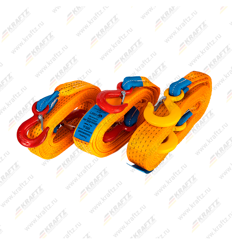 Ремень буксировочный с двумя крюками РБ60 7тнх5м